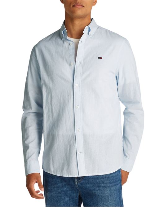Camicia uomo azzura misto lino Tommy Jeans | DM0DM20875C3Q